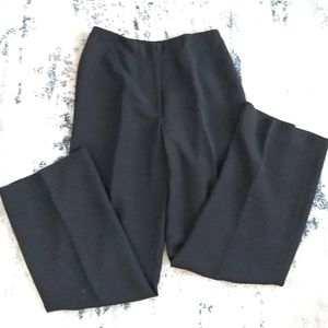 Talbots Women's Black Silk Lined Wide Leg Slacks